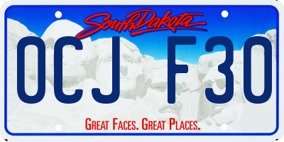 SD license plate 0CJF30