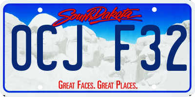SD license plate 0CJF32