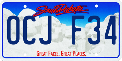 SD license plate 0CJF34