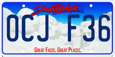 SD license plate 0CJF36