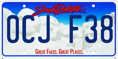 SD license plate 0CJF38