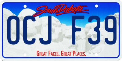 SD license plate 0CJF39
