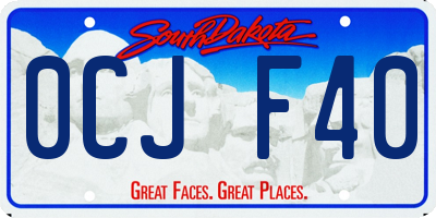 SD license plate 0CJF40
