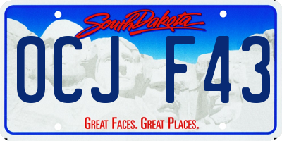 SD license plate 0CJF43