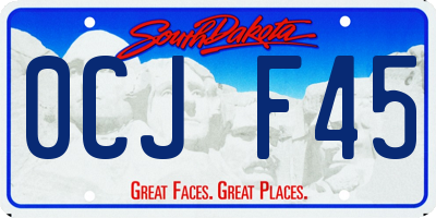 SD license plate 0CJF45