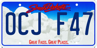 SD license plate 0CJF47