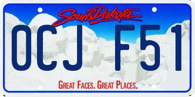 SD license plate 0CJF51
