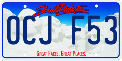 SD license plate 0CJF53