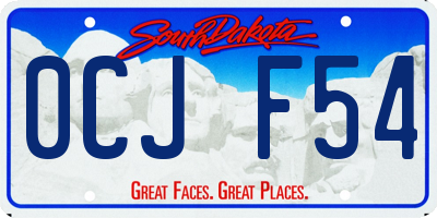 SD license plate 0CJF54