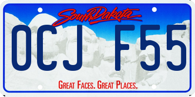 SD license plate 0CJF55