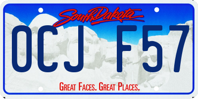 SD license plate 0CJF57
