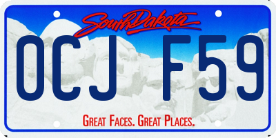 SD license plate 0CJF59