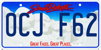 SD license plate 0CJF62