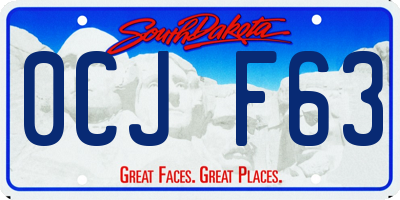 SD license plate 0CJF63