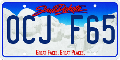 SD license plate 0CJF65