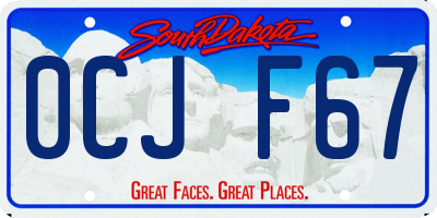 SD license plate 0CJF67