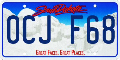 SD license plate 0CJF68
