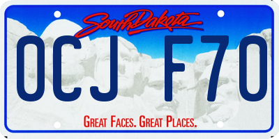 SD license plate 0CJF70