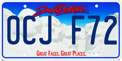 SD license plate 0CJF72