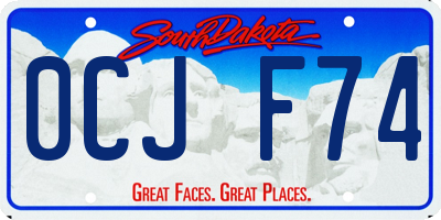 SD license plate 0CJF74