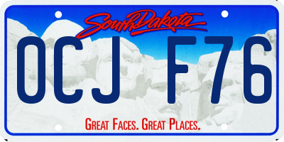 SD license plate 0CJF76