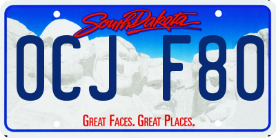SD license plate 0CJF80