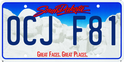 SD license plate 0CJF81