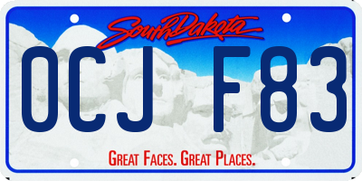 SD license plate 0CJF83