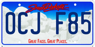 SD license plate 0CJF85