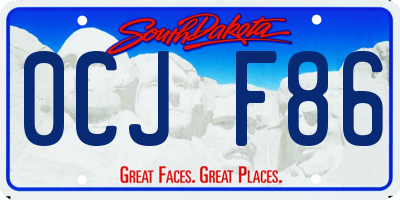 SD license plate 0CJF86