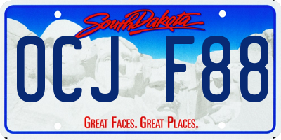 SD license plate 0CJF88