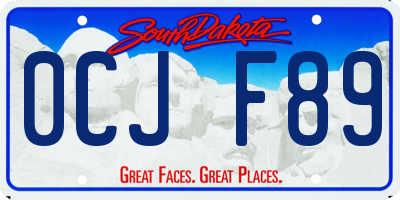 SD license plate 0CJF89