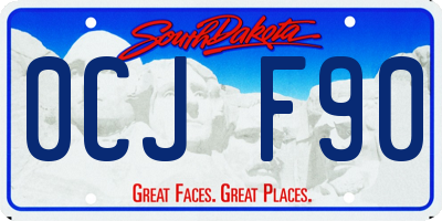 SD license plate 0CJF90