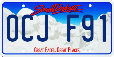 SD license plate 0CJF91