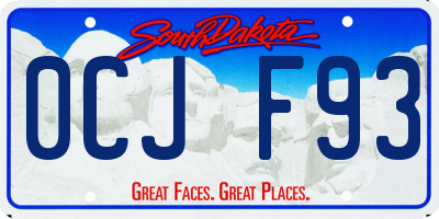 SD license plate 0CJF93