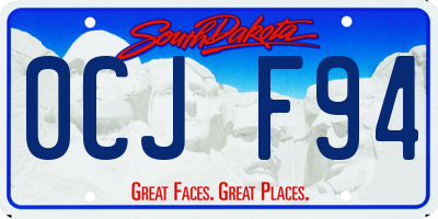 SD license plate 0CJF94