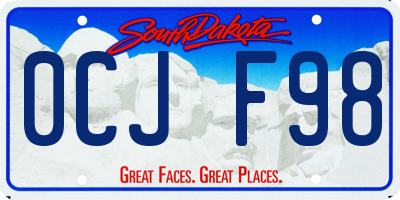 SD license plate 0CJF98