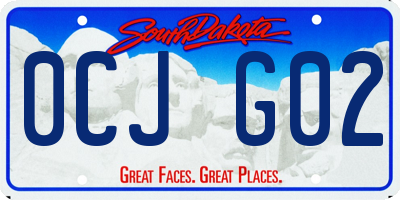 SD license plate 0CJG02