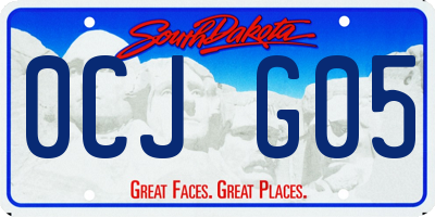 SD license plate 0CJG05