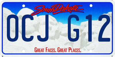 SD license plate 0CJG12