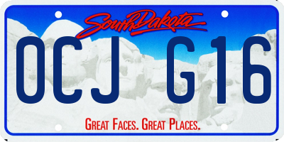 SD license plate 0CJG16