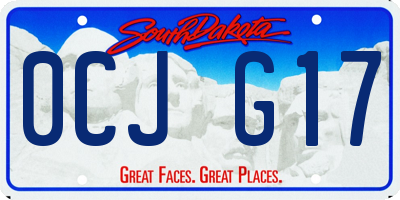 SD license plate 0CJG17