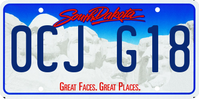 SD license plate 0CJG18