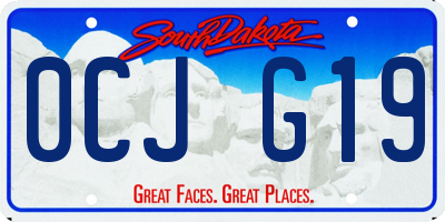 SD license plate 0CJG19