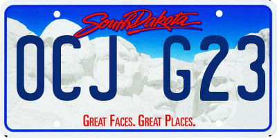 SD license plate 0CJG23