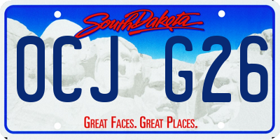 SD license plate 0CJG26