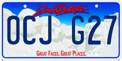 SD license plate 0CJG27