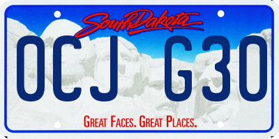 SD license plate 0CJG30