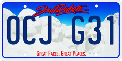 SD license plate 0CJG31