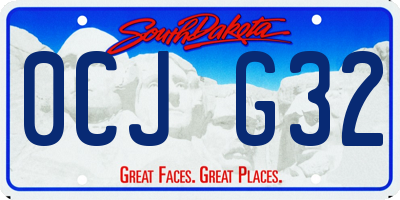 SD license plate 0CJG32